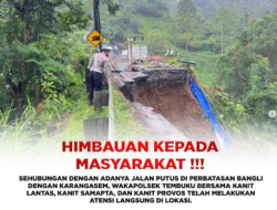 Jalan Putus di Perbatasan Bangli–Karangasem, Polisi Imbau Warga Gunakan Jalur Alternatif