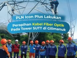 PLN Icon Plus Lakukan Perapihan Kabel Fiber Optik Pada Tower SUTT di Gilimanuk